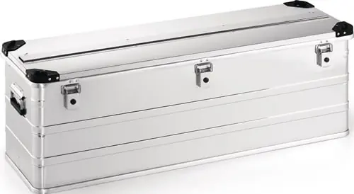 Saisonangebot Aluminiumbox L1182xB385xH410mm 163l m.Klappverschluss u.Stapelecken - D163
