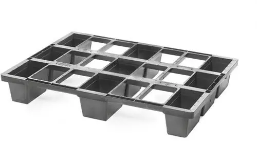 Neu Kunststoffpalette Maße 600x800x120 mm 1/2 EURO anthrazit o.Antirutschkante