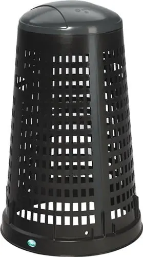 Beliebt Korbständer D525xH880mmPP schwarz Deckel grau f.120l Säcke
