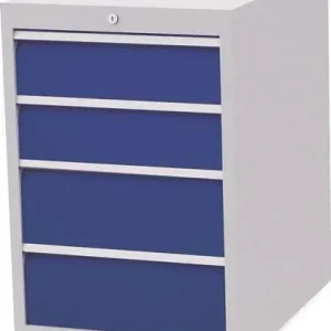 Schubladenschrank H819xB555xT736mm lichtgrau/blau 4 Schubl. Top-Angebot