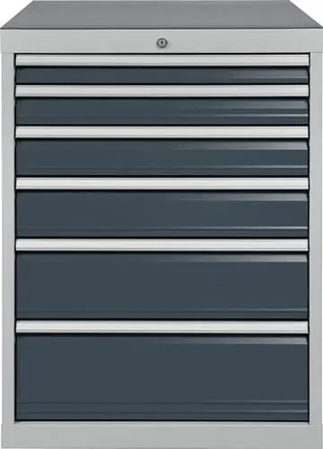 Preiswert Schubladenschrank H1019xB705xT736mm lichtgrau/grau 6 Schubl.BEDRUNKA+HIRTH