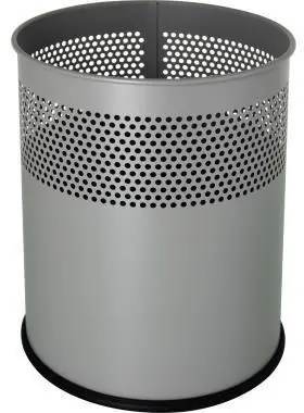 Aktuell helit Papierkorb H2515799 26x31,5cm 15l rund Metall silber