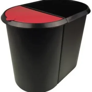 helit Papierkorb Duo-System 20+9l H6103992 oval Kunststoff sw/rot Angebot