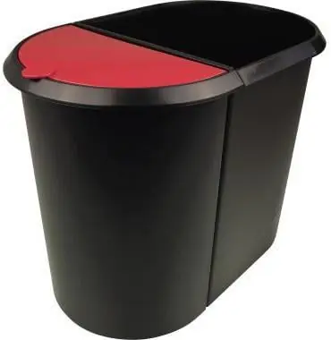 helit Papierkorb Duo-System 20+9l H6103992 oval Kunststoff sw/rot Angebot