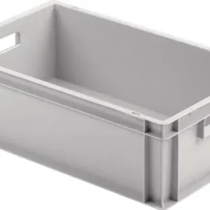 Transportstapelbehälter L600xB400xH175mm o.Deckel hellgrau PP offene Durchgriffe Top-Seller