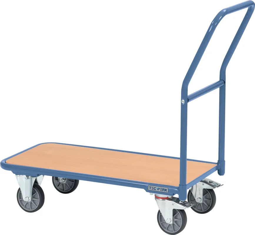 Plattformwagen Ladeflächen L1000xB600mm STA taubenblau Trgf.250kg TECWERK Kostenloser Rückversand