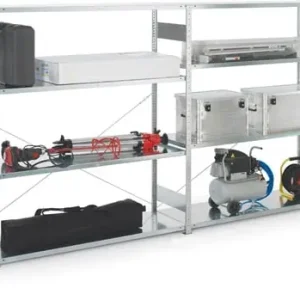 META Großfachsteckregal H2000xB1700xT400mm Anbauregal verz.silber 4 Stahlböden - 9000452713 Heißes Angebot