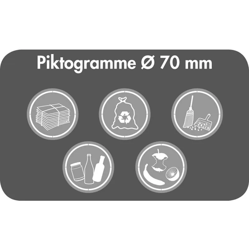 Stumpf 5x Piktogramm-Set weiß Ø 70 mm - 5408812 Nur Heute