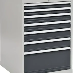 Schubladenschrank H1019xB705xT736mm grau/anthr. 2x75,2x100,2x125,1x300mm Schubl. - 80700/1401AV 7035/7016 Highlight