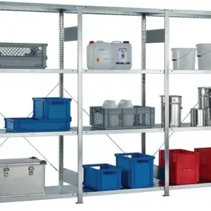 META Steckregal H2000xB3000xT400mm Grund-/Anbaur.verz.12Stahlb.Trgf150kg Feldl.1650kg - 9000452999 Markenprodukt