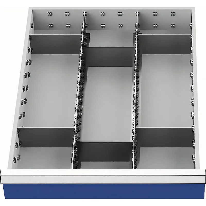 Schubladenunterteilungsmaterial Fronthöhe 150 mm 2 Längs-/6 Querteiler Schubladenbreite 450 mm - 113A Markenprodukt