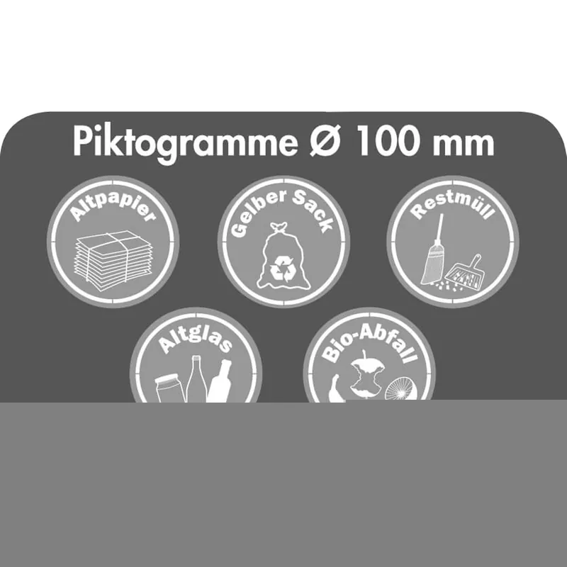 Stumpf Piktogramm-Set weiß 5 Stk. Ø 100 mm - 5408810 Expressversand