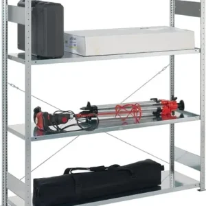 META Großfachsteckregal H2000xB1700xT500mm Grundregal verz.silber 4 Stahlböden - 9000452716 Knallerangebot
