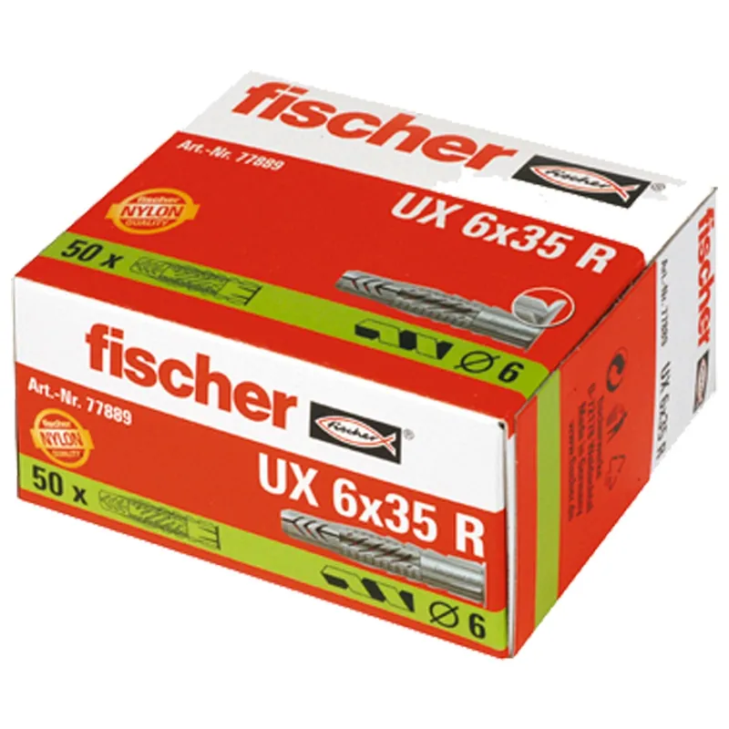 Fischer 50x Universaldübel UX 6 x 35 mm R mit Rand - 77889 Preisreduziert
