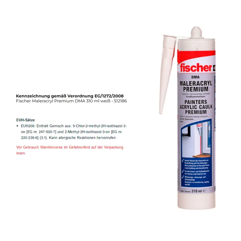 Versand Am Gleichen Tag Fischer Maleracryl Premium DMA 310 ml weiß - 512186