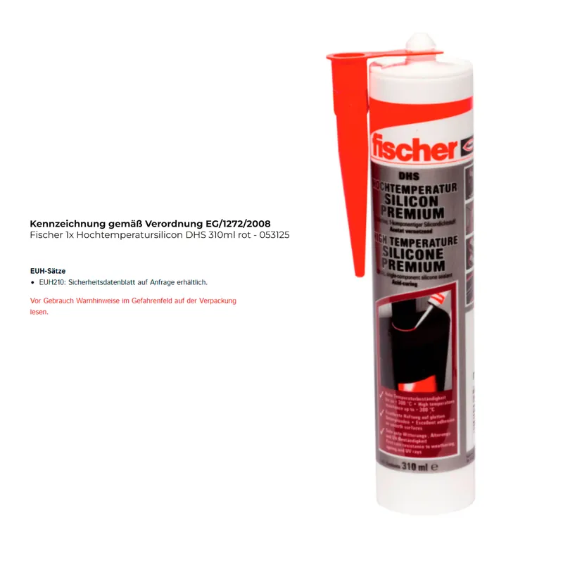 Fischer 1x Hochtemperatursilicon DHS 310ml rot - 053125 Super-Preis