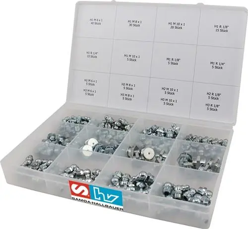 Samoa-Hallbauer Schmiernippelsortiment 170-teilig - 41498 Begrenztes Angebot