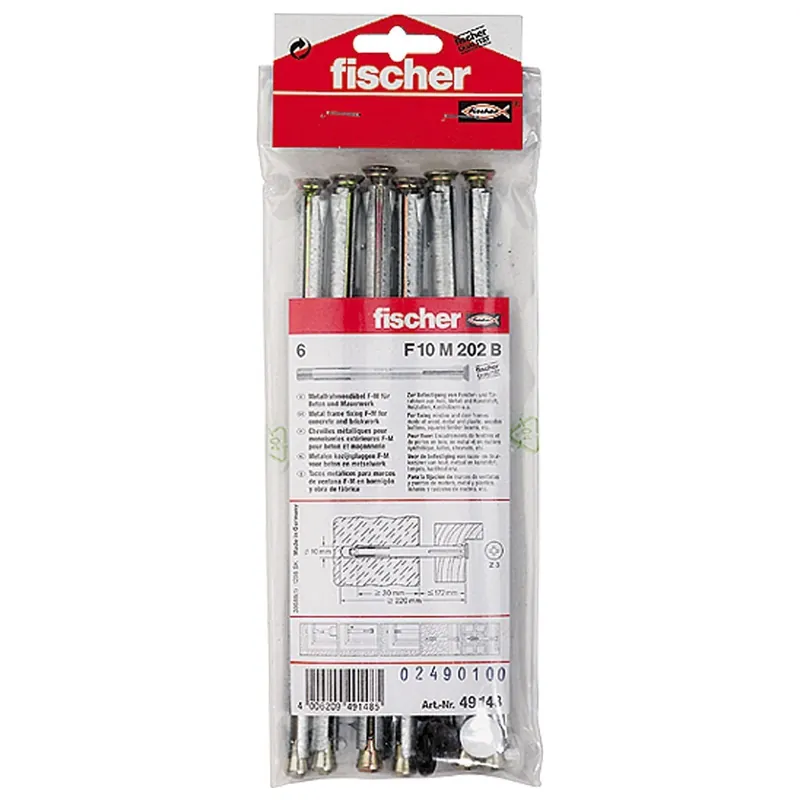 Kostenloser Rückversand Fischer 6x Fensterrahmendübel F 10 M 202 B Beutel - 49148