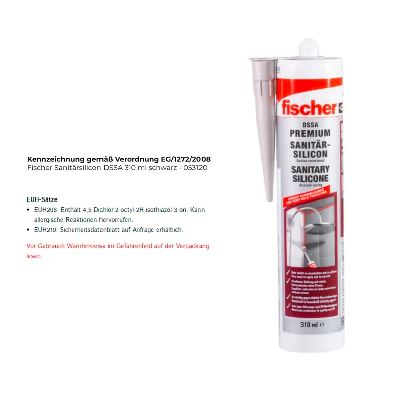 Sonderangebot Fischer Sanitärsilicon DSSA 310 ml schwarz - 053120