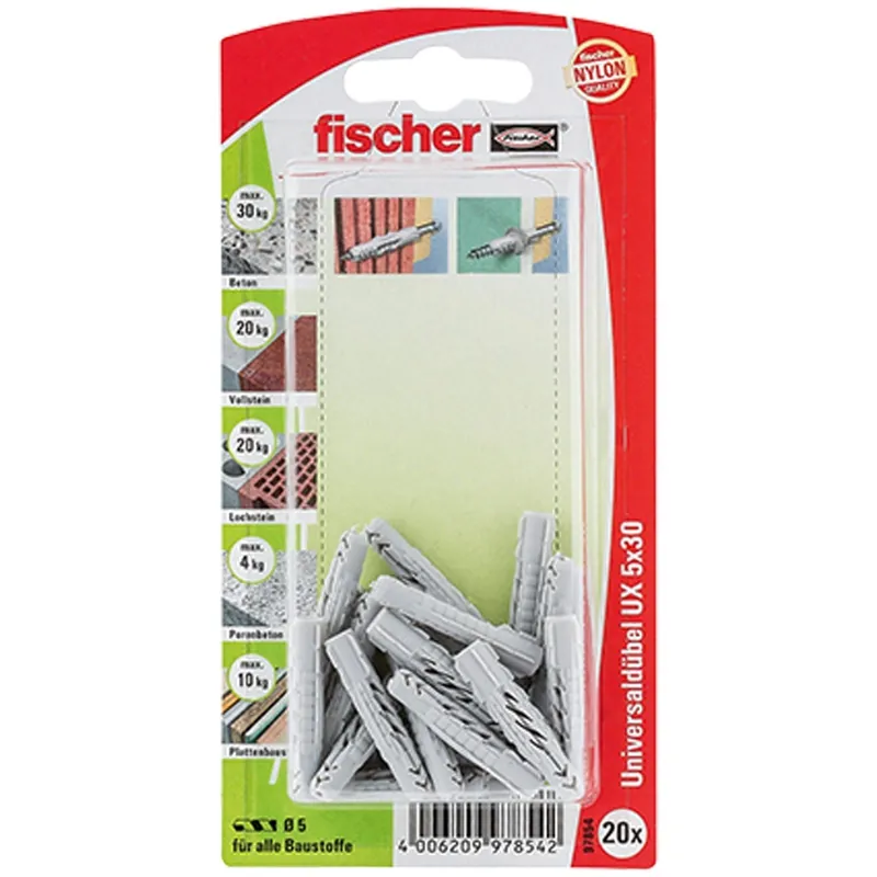 Fischer 20x Universaldübel UX 5x30 - 97854 Sale
