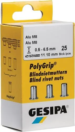 Wochenendangebot GESIPA Blindnietmutter PolyGrip® Nietschaft d x l 11 x 20 mm M8 - 1464837