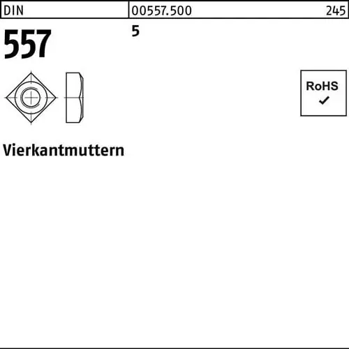 Bestpreis Vierkantmutter DIN 557 M12 SW 19 5 100 Stück