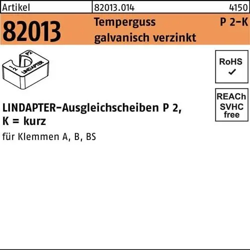 Neu Im Sortiment Ausgleichscheibe R 82013 GTW 40 P2 M12/12,0 Temperguss galv.verz. 1St. LINDAPTER