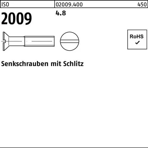 Angebot Senkschraube ISO 2009 Schlitz M2,5x 4 4.8 2000 Stück