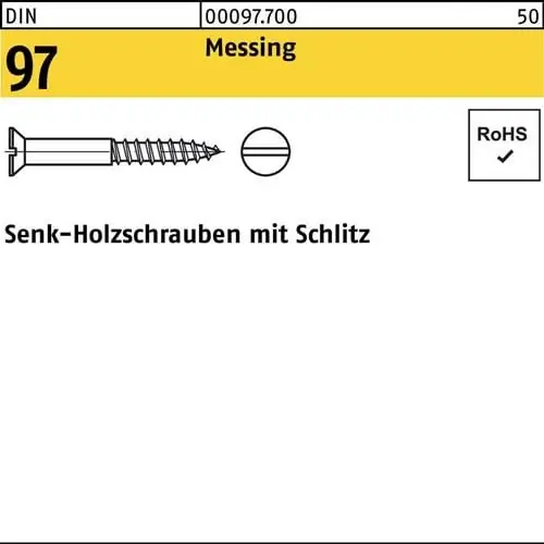 Zertifiziert Holzschraube DIN 97 SEKO Schlitz 1,6x 8 Messing 500 Stück
