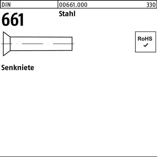 Mega-Angebot Senkniete DIN 661 8x 25 Stahl 250 Stück