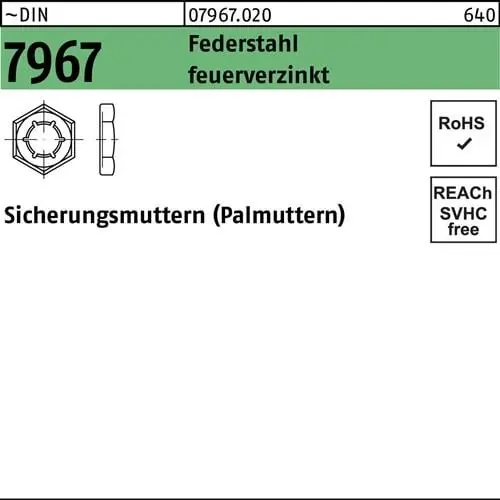Sonderangebot Sicherungsmutter DIN 7967 M33 Federstahl feuerverz. 50 Stück