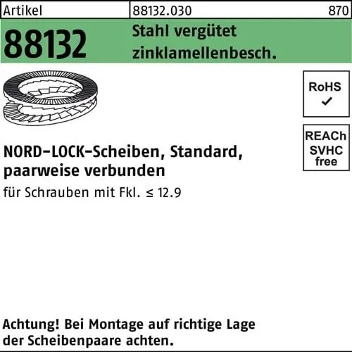 Schnäppchen Unterlegscheibe R 88132 geklebt NL 24 Sta zinklamellenb. 100St. NORD-LOCK