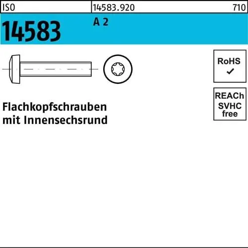 Flachkopfschraube ISO 14583 ISR M3x 10 A 2 1000 Stück Beliebt