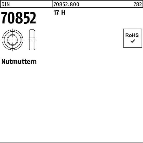 Nutmutter DIN 70852 M 75 x 1,5 17 H 5 Stück Geprüft