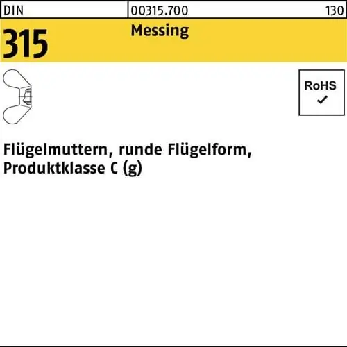 Flügelmutter DIN 315 runde FormM10 Messing 100 Stück Nur Für Kurze Zeit