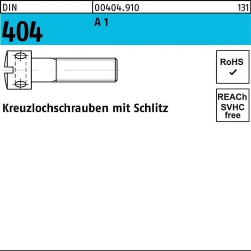 Kreuzlochschraube DIN 404 Schlitz M5x 16 A 1 100 Stück Markenware