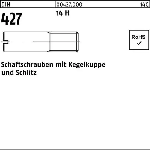 Top-Seller Schaftschraube DIN 427/ISO 2342 Kegelkuppe/Schlitz M3x 6 14 H 100 Stück