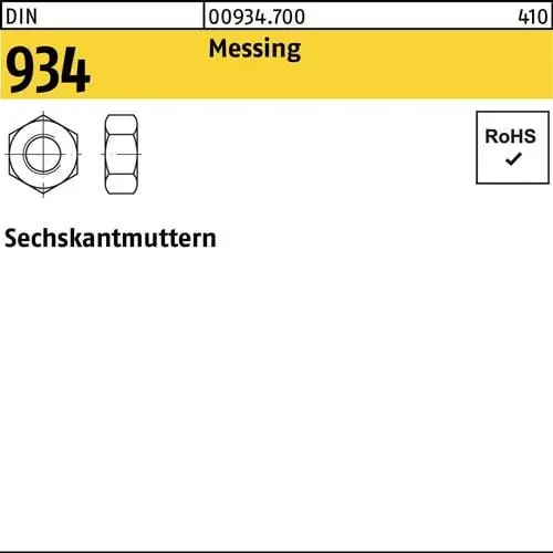 Meistverkauft Sechskantmutter DIN 934 M5 Messing 1000 Stück