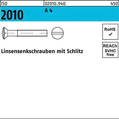Nur Heute Linsensenkschraube ISO 2010 Schlitz M5x 12 A 4 200 Stück