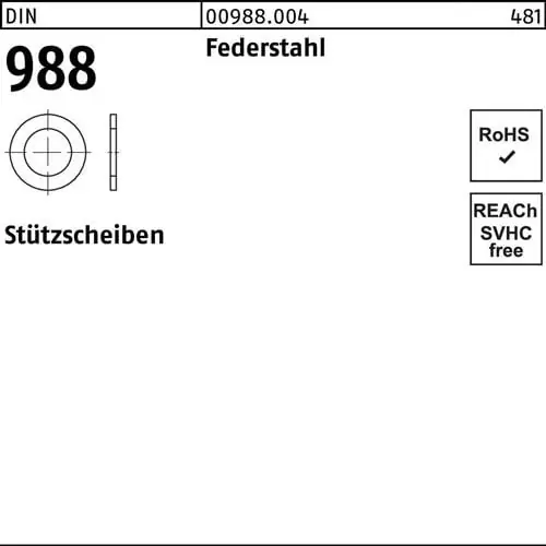 Abverkauf Stützscheibe DIN 988 6x 12x1,2 Federstahl 100 Stück