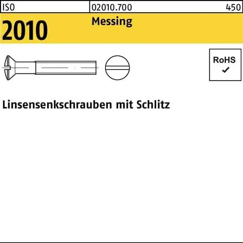 Linsensenkschraube ISO 2010 Schlitz M8x 20 Messing 100 Stück Sichere Zahlung