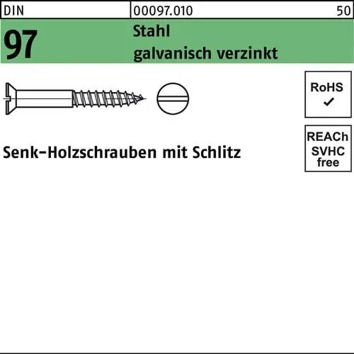Finale Aktion Holzschraube DIN 97 SEKO Schlitz 2x 10 Stahl galv.verz. 500 Stück