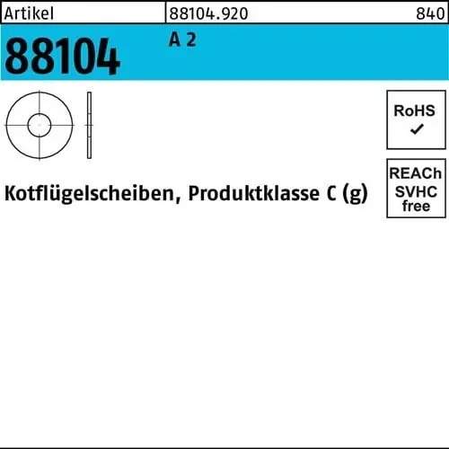 Top-Seller Kotflügelscheibe R 88104 5,3x30x1,5 A 2 100 Stück