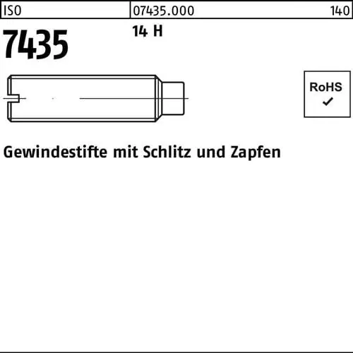 Gewindestift ISO 7435 Schlitz/Zapfen M12x 40 14 H 50 Stück Neu