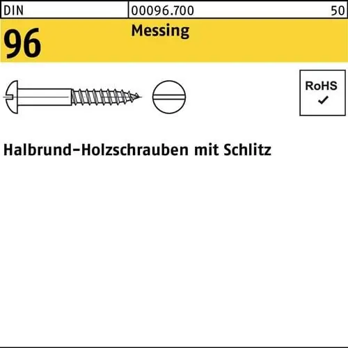 Holzschraube DIN 96 Halbrundkopf Schlitz 2x 12 Messing 500 Stück Versand Am Gleichen Tag