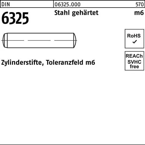 Sichere Zahlung Zylinderstift DIN 6325 8 m6x 40 Stahl gehärtet Toleranz m6 50 Stück