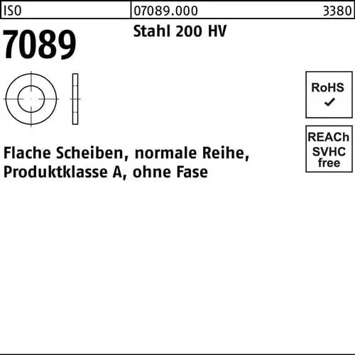 Direkt Vom Hersteller Unterlegscheibe ISO 7089 o.Fase 12 Stahl 200 HV 100 Stück