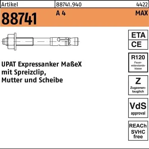 Billig Expressanker R 88741 MAX 16/25/148 A 4 20 Stück UPAT