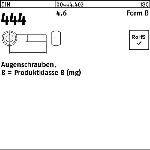 Augenschraube DIN 444 FormB BM 12x 40 4.6 25 Stück Solange Der Vorrat Reicht