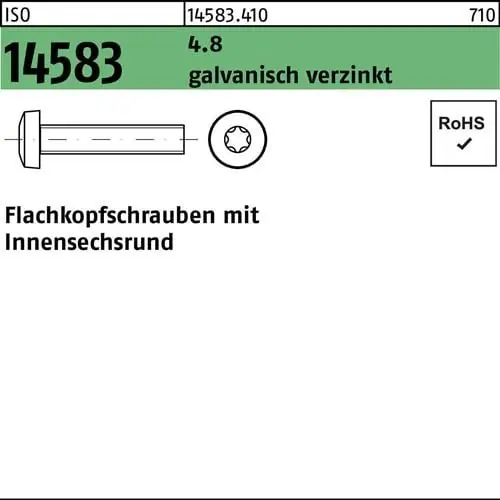 Flachkopfschraube ISO 14583 ISR M2x10 4.8 galv.verz. 2000St. Schneller Versand